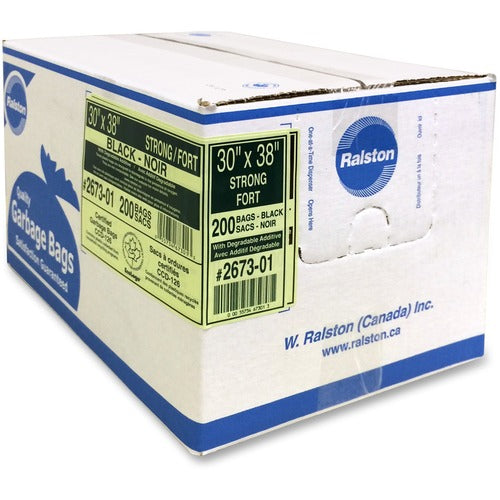 Ralston Industrial Garbage Bags 2600 Series - EcoLogo Recycled Black RLS267301