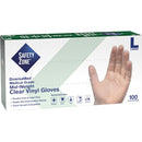 Safety Zone Powder Free Clear Vinyl Gloves GVEPLG1C