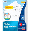 Avery Big Tab Printable Large White Label Dividers 14438