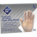 Safety Zone Clear Powder Free Polyethylene Gloves GDPELG