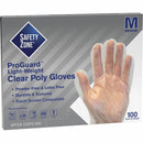 Safety Zone Clear Powder Free Polyethylene Gloves GDPEMD