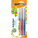 BIC Brite Liner Highlighters, Flex Tip, 3-Count Pack of Highlight GBLBP31AST