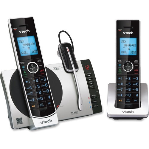 VTech Connect to Cell DS6771-3 DECT 6.0 Cordless Phone - Black, Silver VTEDS67713