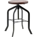 Lorell Wood Seat Industrial Swivel Stool 59490