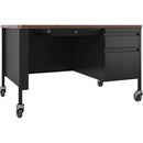 Lorell Fortress Series 48" Mobile Right-Pedestal Teachers Desk 66943