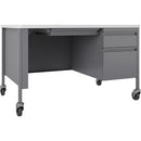 Lorell Fortress Series 48" Mobile Right-Pedestal Teachers Desk 66944