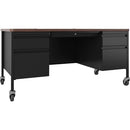 Lorell Fortress Series Mobile Double-Pedestal Teachers Desk 66945