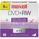 Maxell DVD Rewritable Media - DVD+RW - 4x - 4.70 GB - 5 / Pack 634045