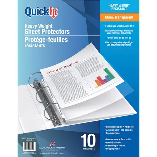 QuickFit Letter Heavy Weight Sheet Protectors RGO53850