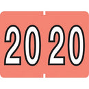 Pendaflex End Tab Year Labels - 2020 - Pink- 500/Pack 06720