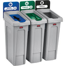 Rubbermaid Commercial Slim Jim 23-gallon Recycling Station 2007918