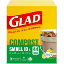 Glad 100% Compostable Bags - Small 10 Litres - Lemon scent, 44 Co 30161FRM7