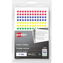 Avery Removable Colour Coding LabelsHandwrite, 1/4" , Assort 2339