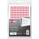 Avery Removable Colour Coding LabelsHandwrite, 1/4" , Red 2335