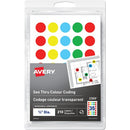 Avery See Thru Removable Colour Coding LabelsHandwrite, 3/4" 2369