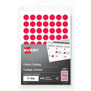 Avery Removable Colour Coding LabelsHandwrite, 1/2" , Red 2397