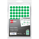 Avery Removable Colour Coding LabelsHandwrite, 1/2" , Green 2398
