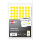 Avery Removable Colour Coding LabelsHandwrite, 1/2" , Yellow 2399