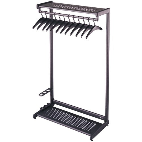 Quartet Two-Shelf Garment Rack, 12 Hangers, Black, 48" QRT3413820224