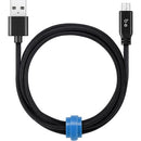 Blu Element Braided Charge/Sync Micro USB Cable 4ft Black B4MICBK