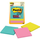 Post it Super Sticky Notes, 3" x 3" , Miami, Pack Of 3 Pads 3321SSMIA