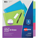 Avery Big Tab&trade; Write & Erase Dividers 5 tabs, 1 set 23180