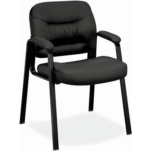 HON Charge Guest Chair | Fixed Arms | Black SofThread Leather BSXVL643ST11