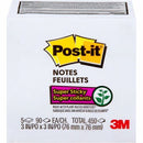 Post it Super Sticky Notes 654-5SSW, 3 in x 3 in, White 6545SSW