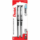 EnerGel Liquid Gel Pen, (0.7mm) Metal Tip, Capped, Black Ink, 2PC BL17BP2A