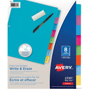 Avery Big Tab&trade; Write & Erase Dividers 8 tabs, 1 set 23181