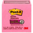Post it Super Sticky Notes, 3 in x 3 in, Neon Pink, 5 Pads/P 6545SSNP