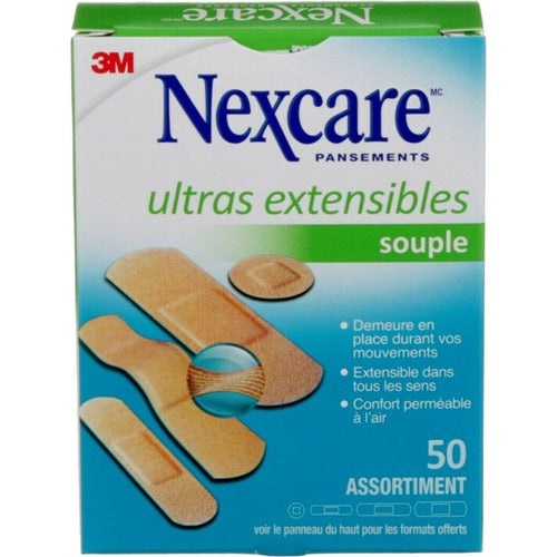 Nexcare Ultra Stretch Bandages CS201-CA, Assorted Sizes, 50/Pack MMMCS201CA