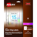 Avery Clear Static Cling Labels 8-1/2" X 11" , Repositionabl 22843