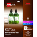 Avery Glossy White Square Labels 2" x 2" , Permanent Adhesiv 22833