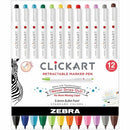 Zebra Pen ClickArt Retractable Markers Bullet Tip Assorted Colour 69012