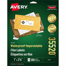 Avery Waterproof Labels 1" x 2-5/8" , Permanent Adhesive, fo 35520