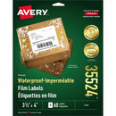Avery Waterproof Labels 3-1/3" x 4" , Permanent Adhesive, fo 35524