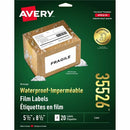 Avery Waterproof Labels 5-1/2" x 8-1/2" , Permanent Adhesive 35526