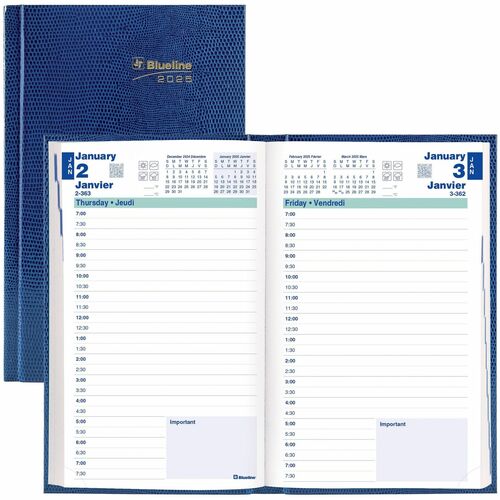 Blueline Daily Planner 2023, Bilingual, Black BLIC150482B