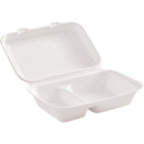 Eco Guardian 9" x 6" x 3" 2-Compartment Fibre Hinged Lid Containe EGNC002R