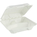 Eco Guardian 8" x 8" x 2.5" 3-Compartment Fibre Hinged Lid Contai EGNC031R1