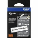 Brother HSe-261E Black on White Heat Shrink Tube Tape, 31 mm (1.2 HSE261E