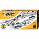 BIC Clic Stic Black Retractable Ballpoint Pens, Medium Point (1.0 CSM11BK