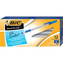 BIC Round Stic Grip Xtra-Comfort Fine Ball Point Pen, Blue, 12 Pa GSFG11BL