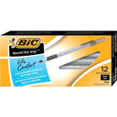 BIC Round Stic Grip Xtra-Comfort Fine Ball Point Pen, Black, 12 P GSFG11BK