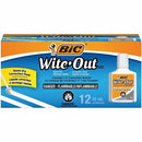 BIC Quick Dry Correction Fluid, White, 12 Box WOFQD12