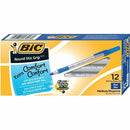 BIC Round Stic Grip Xtra-Comfort Medium Ball Point Pen, Blue, 12  GSMG11BL