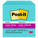 Post it Super Sticky Notes, 3 in x 3 in, Aqua Wave, 5 Pads/P 6545SSWA