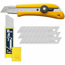 Olfa 18mm BN-L Ratchet Lock Utility Knife With a 10-Pack of Silve 1118095