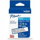 P-touch TZE231 ~1/2" Black Print on White Label Tape TZE231G